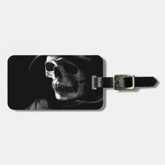 Grimmiger Sensenmann Skull Gepäckanhänger (Vorderseite horizontal)