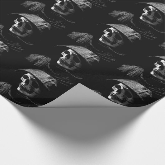 Grimmiger Sensenmann Skull Geschenkpapier (Ecke)