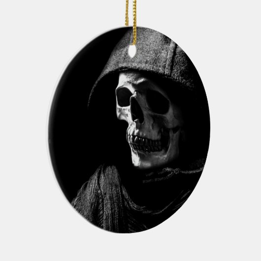 Grimmiger Sensenmann Skull Keramikornament (Rechts)