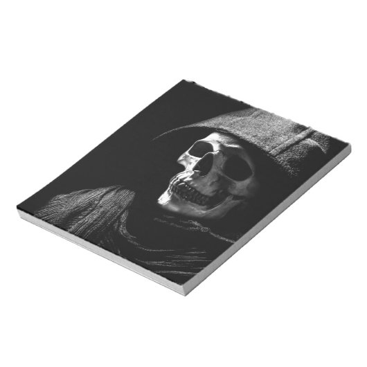 Grimmiger Sensenmann Skull Notizblock (Rotiert)