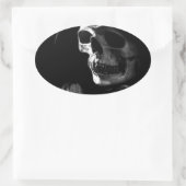 Grimmiger Sensenmann Skull Ovaler Aufkleber (Tasche)