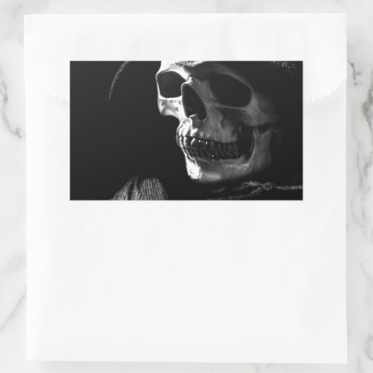 Grimmiger Sensenmann Skull Rechteckiger Aufkleber (Tasche)