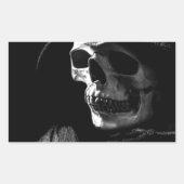 Grimmiger Sensenmann Skull Rechteckiger Aufkleber (Vorderseite)