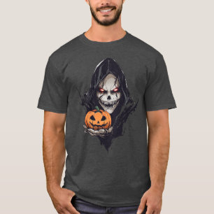 Grimmiger Sensenmann Skull T-Shirt