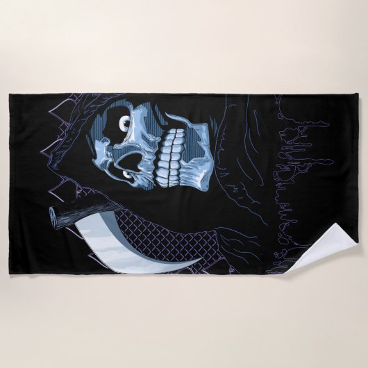 Grimmiger Sensenmann  Strandtuch (Vorderseite)