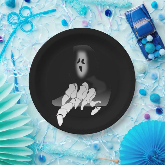 Grimmiger Sensenmann-Todespapier-Teller Pappteller (Party)