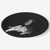 Grimmiger Sensenmann-Todespapier-Teller Pappteller (Schrägansicht)