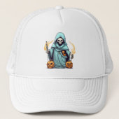 Grimmiger Sensenmann Truckerkappe (Vorderseite)