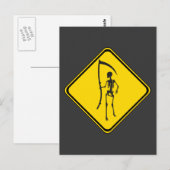 Grimmiger Sensenmann überquert! Postkarte (Vorne/Hinten)