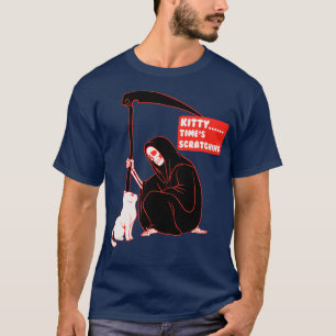 Grimmiger Sensenmann und Katze T-Shirt