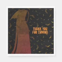 Grimmiger Sensenmann verhüllte, graue Fledermausai Serviette