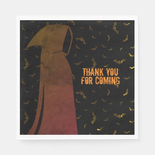 Grimmiger Sensenmann verhüllte, graue Fledermausai Serviette (Vorderseite)