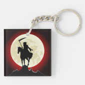 Grimmiger Sensenmann Vollmond Schlüsselanhänger (Rückseite)
