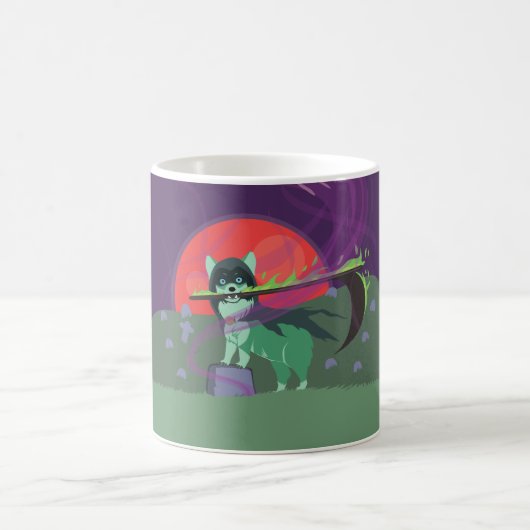 Grimmiger Sensenmann Welpe Kaffeetasse (Mittel)