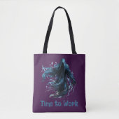 Grimmiger Sensenmann Zeit, dunkles Lila Halloween Tasche (Vorderseite)