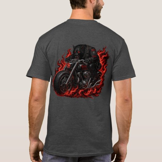 Grimmiger Wolf Fahrer T-Shirt (Rückseite)