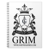 GRIMMIGES abschließendes Notizbuch Notizblock (Vorderseite)