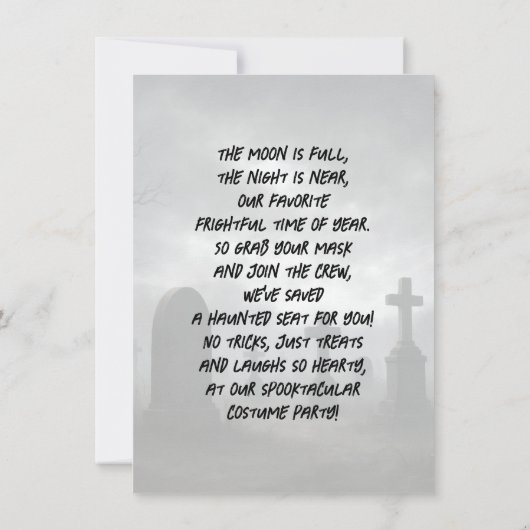 Grimmiges Sensenmann Halloween-Party Einladung (Rückseite)