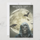 Grimmiges Sensenmann Halloween-Party Einladung (Vorderseite)