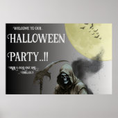 Grimmiges Sensenmann Halloween-Party Poster (Vorne)