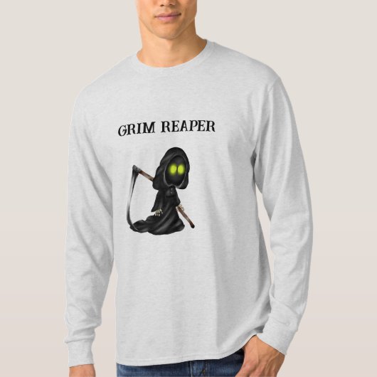 Grimmiges Sensenmann Halloween Sweatshirt T-Shirt (Vorderseite)