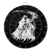 Grimmiges Sensenmann-Pfeil-Schwarzweiss-Brett Dartscheibe (vorne)