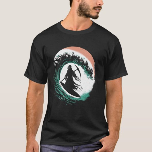 Grimmiges Surfen im Sensenmann - unheimlich Hallow T-Shirt (Vorderseite)