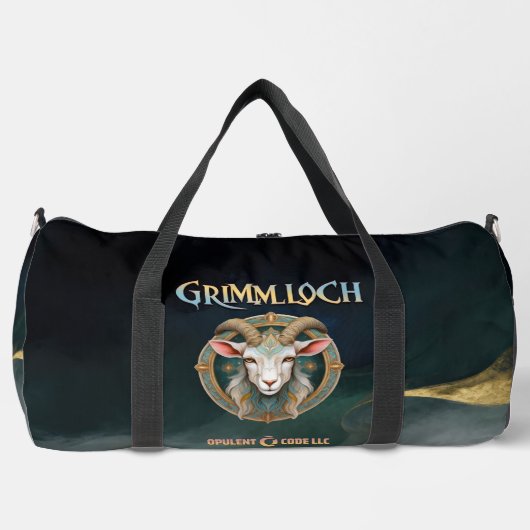 Grimmloch Goat Emblem Fantasy RPG Duffle Bag (Vorderseite)