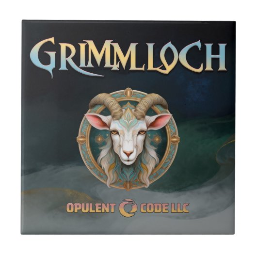 Grimmloch Goat Emblem Fantasy RPG Fliese (Vorderseite)