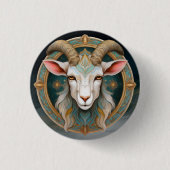 Grimmloch-Ziegen-Emblem Fantasy-RPG Button (Vorderseite)