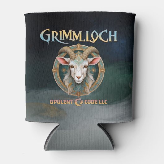 Grimmloch-Ziegen-Emblem Fantasy-RPG Dosenkühler (Vorderseite)