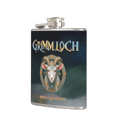 Grimmloch-Ziegen-Emblem Fantasy-RPG Flachmann (Links)