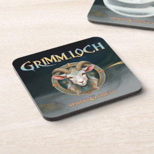 Grimmloch-Ziegen-Emblem Fantasy-RPG Getränkeuntersetzer