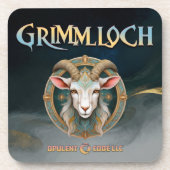 Grimmloch-Ziegen-Emblem Fantasy-RPG Getränkeuntersetzer (Vorderseite)