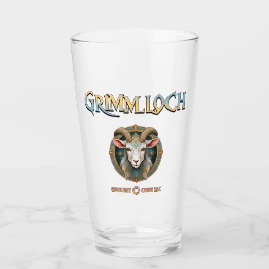 Grimmloch-Ziegen-Emblem Fantasy-RPG Glas (Vorderseite)