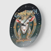 Grimmloch-Ziegen-Emblem Fantasy-RPG Große Wanduhr (Winkel)