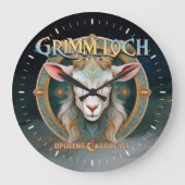 Grimmloch-Ziegen-Emblem Fantasy-RPG Große Wanduhr (Vorderseite)