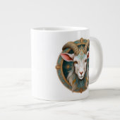 Grimmloch-Ziegen-Emblem Fantasy-RPG Jumbo-Tasse (Vorderseite Rechts)