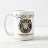 Grimmloch-Ziegen-Emblem Fantasy-RPG Kaffeetasse (Links)