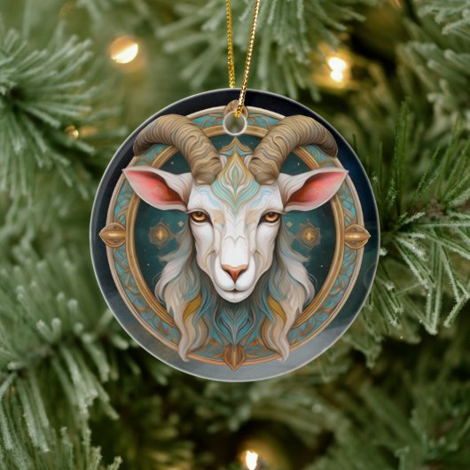 Grimmloch-Ziegen-Emblem Fantasy-RPG Keramik Ornament (Baum)