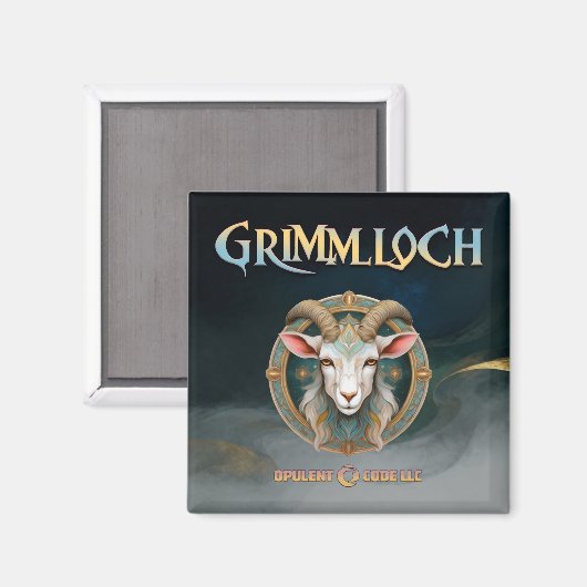 Grimmloch-Ziegen-Emblem Fantasy-RPG Magnet (Vorderseite/Rückseite)