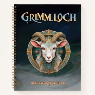 Grimmloch-Ziegen-Emblem Fantasy-RPG Notizblock
