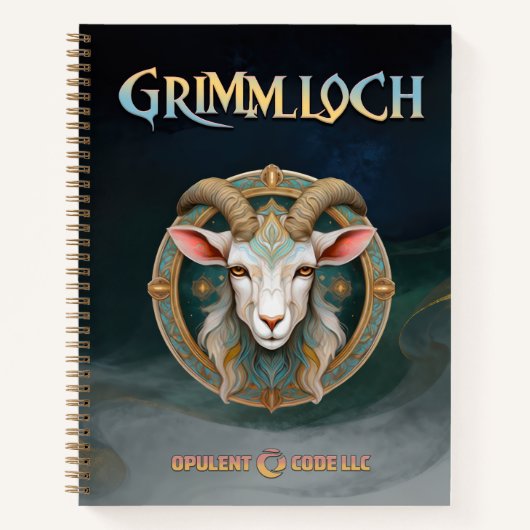 Grimmloch-Ziegen-Emblem Fantasy-RPG Notizblock (Vorderseite)