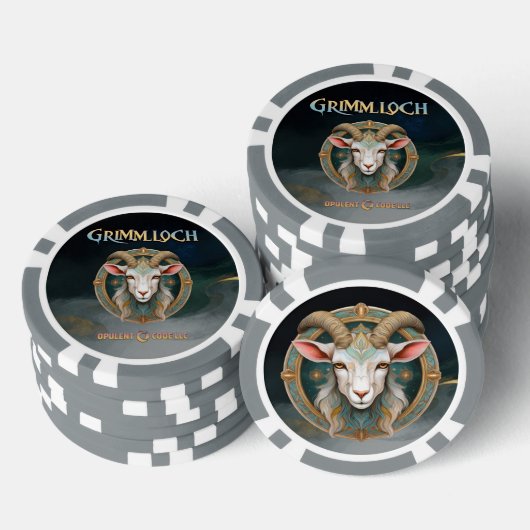 Grimmloch-Ziegen-Emblem Fantasy-RPG Pokerchips (Stapel)