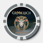 Grimmloch-Ziegen-Emblem Fantasy-RPG Pokerchips (Vorderseite)