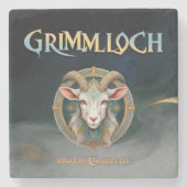 Grimmloch-Ziegen-Emblem Fantasy-RPG Steinuntersetzer (Vorderseite)