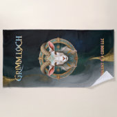 Grimmloch-Ziegen-Emblem Fantasy-RPG Strandtuch (Vorderseite)
