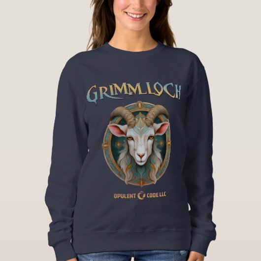 Grimmloch-Ziegen-Emblem Fantasy-RPG Sweatshirt (Vorderseite)