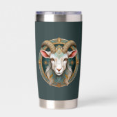 Grimmloch-Ziegen-Emblem Fantasy-RPG Thermobecher (Rückseite)