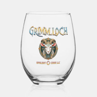 Grimmloch-Ziegen-Emblem Fantasy-RPG Weinglas Ohne Stiel